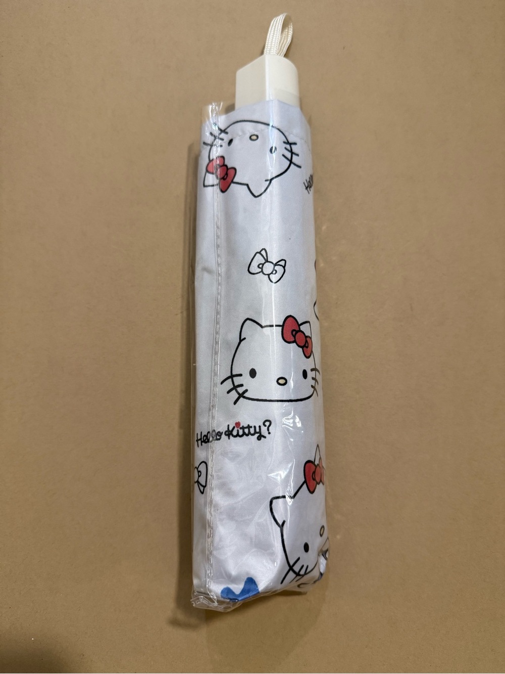 New White & Red Hello Kitty Folding Umbrella
